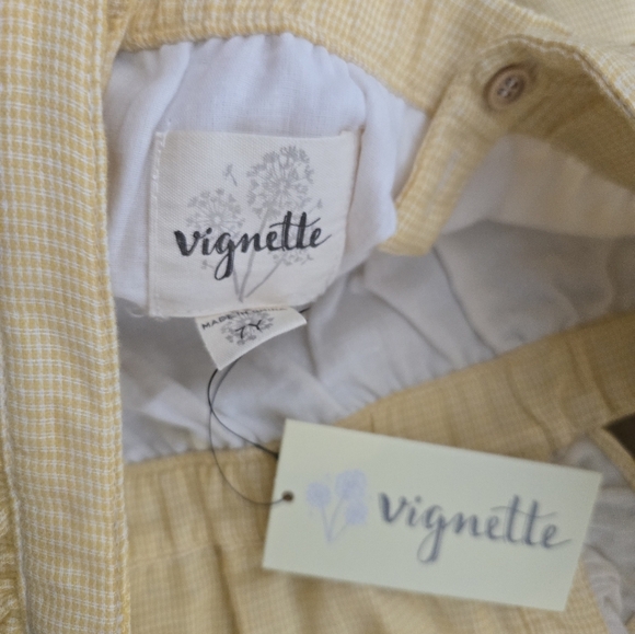 Vignette Yellow Check Emma Bubble Romper NWT Size 7 - Picture 6 of 6
